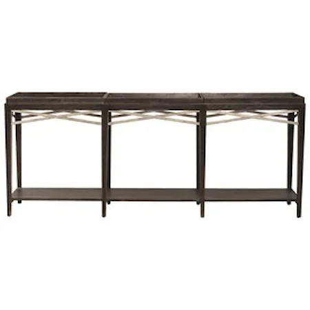 Transitional Console Table with Removable Trays